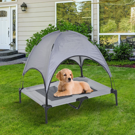 Large Elevated Pet Bed Foldable Outdoor Cat Dog Canopy Cot with Shade