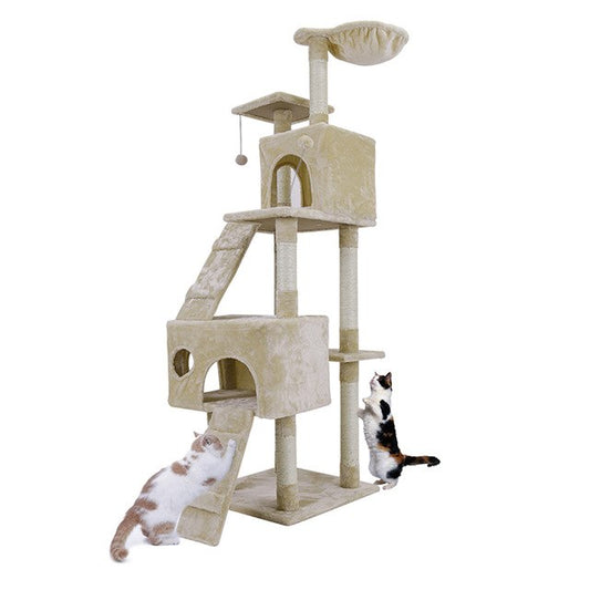 Multi Level Scratching Post/Bed w. Hanging Balls