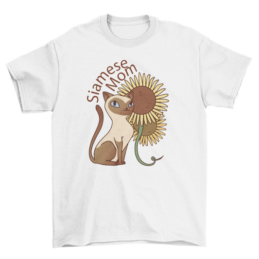 Siamese cat mom sunflowers t-shirt