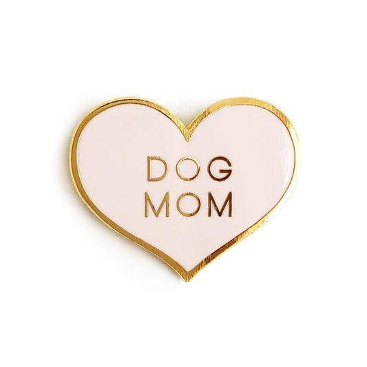 Dog Mom Pink Heart Enamel Pin
